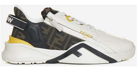 Shop Fendi Flow Leather Sneakers 